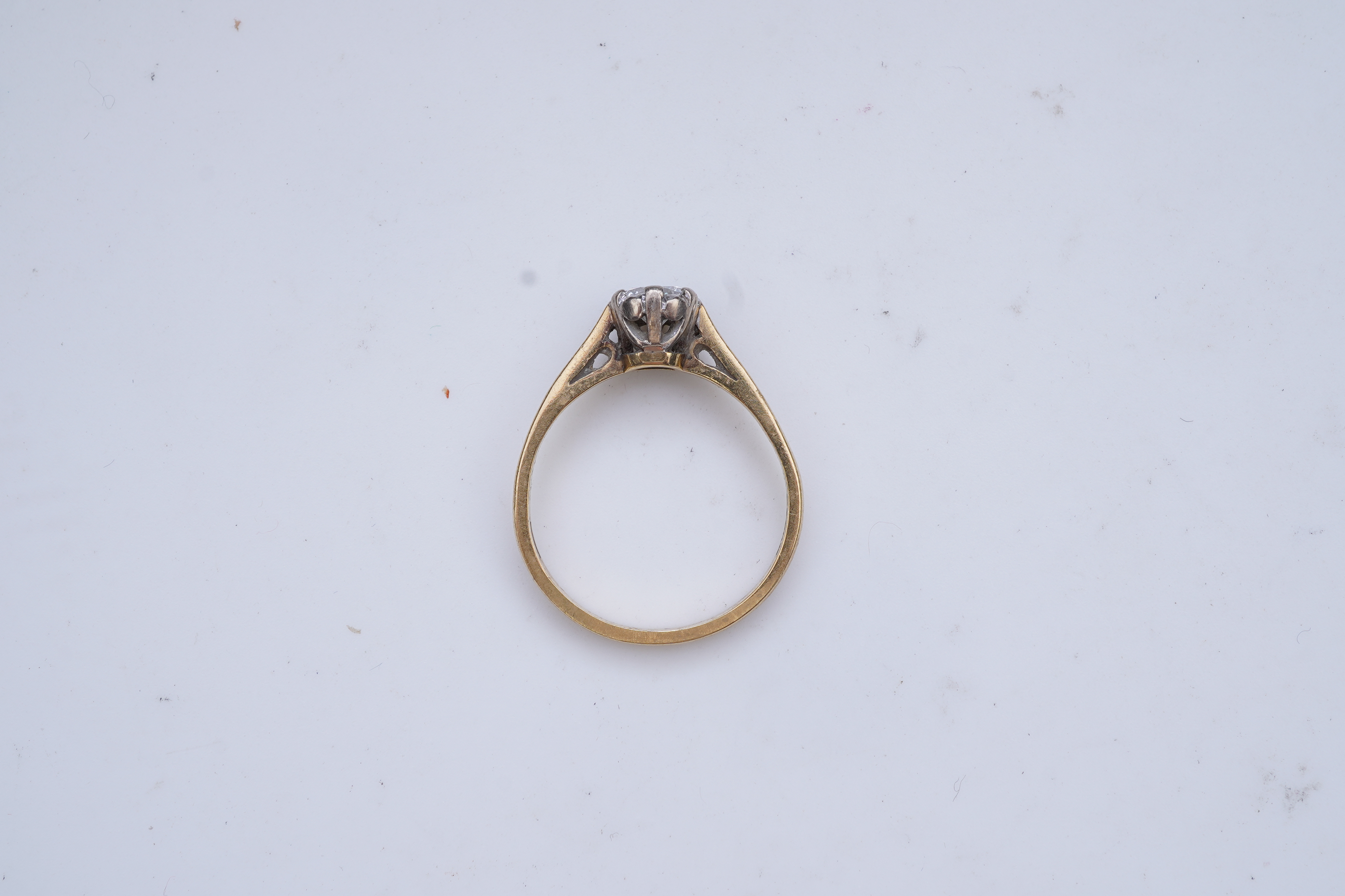A diamond solitaire ring